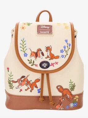 New Loungefly Disney The Fox and the Hound Floral Mini Backpack